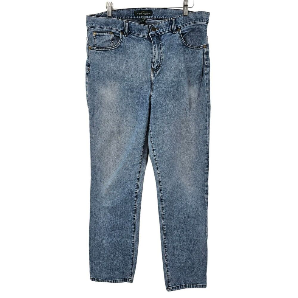 Lauren Ralph Lauren Plus Size Jeans Blue Straight 14 High Rise High Waisted Mom